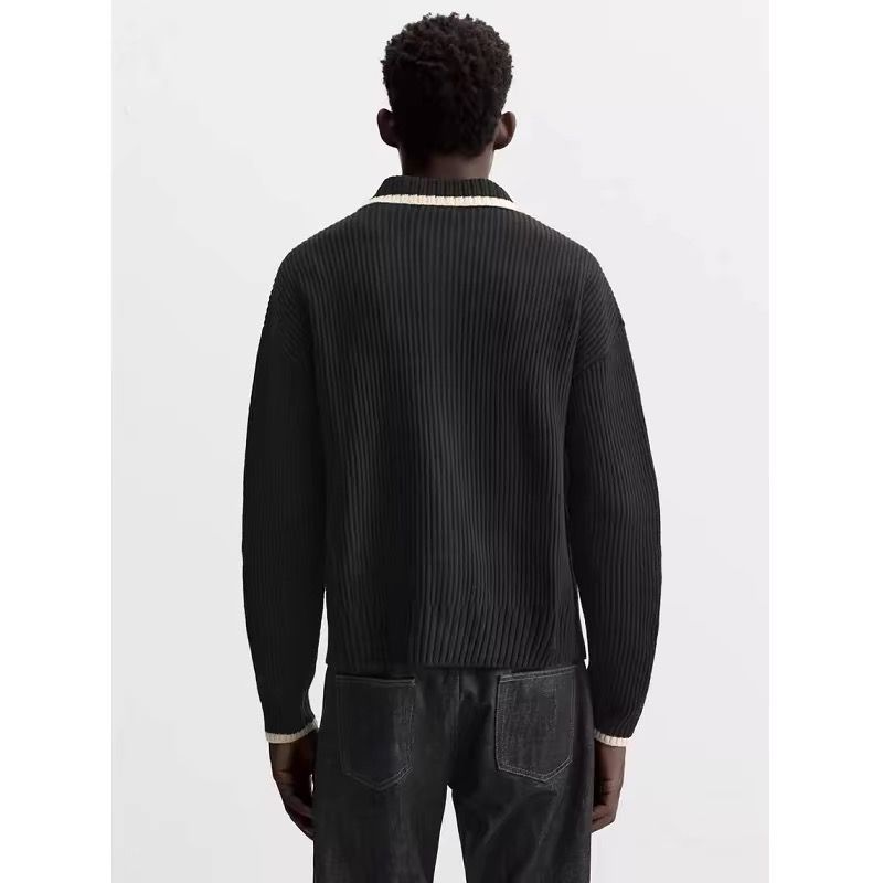 Modischer Herren-Cardigan mit kontrastfarbenem Reißverschluss