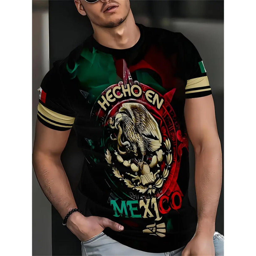 Herren Kurzarm-T-Shirt Business Casual Serie Digitaler 3D-Druck
