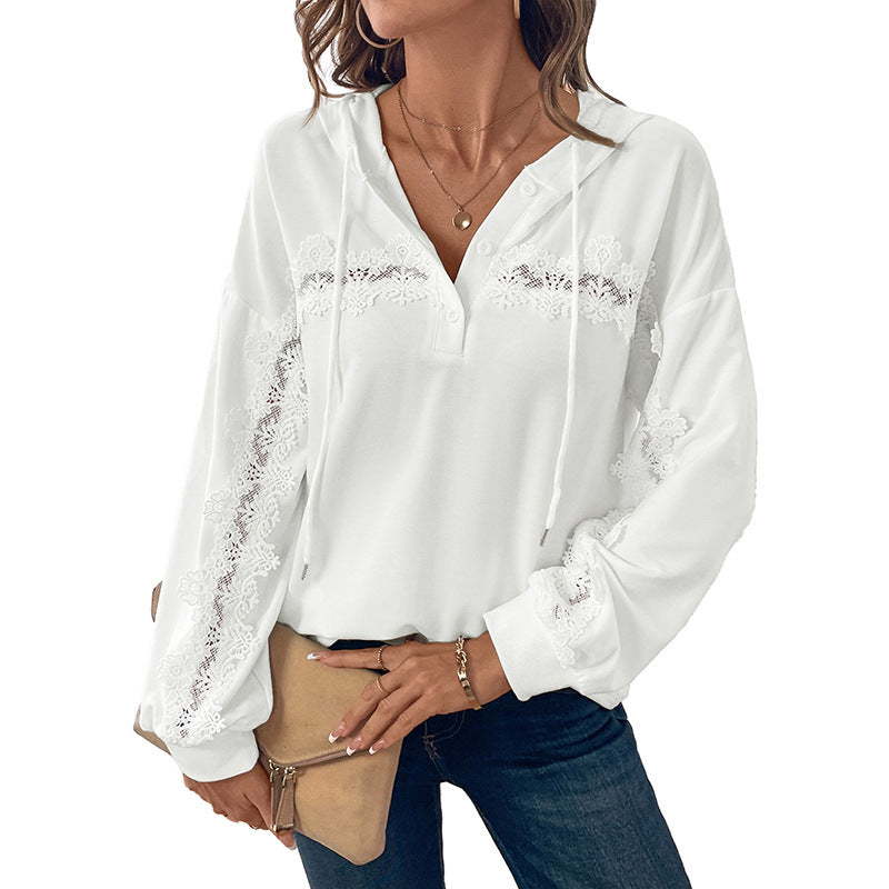 Weißer Damen Sweater aus Polyester mit langen Ärmeln, S–XL