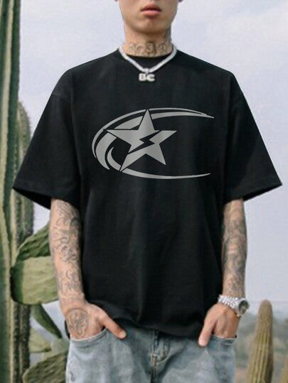 Lässiges Herren-T-Shirt mit kurzen Ärmeln aus hochwertigem, einzigartigem Stoff