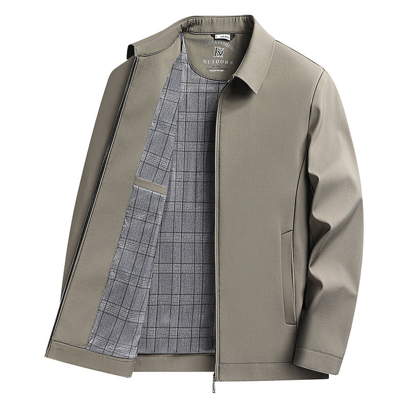 Herren-Freizeitjacke mit Polokragen, einfarbig