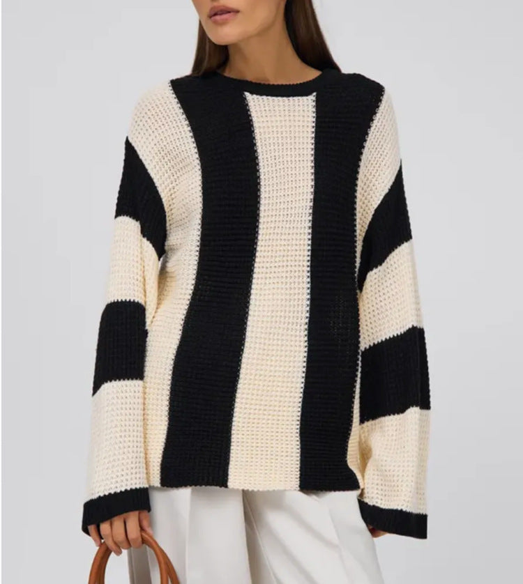 Lässiger, lockerer europäischer und amerikanischer Pullover für Damen