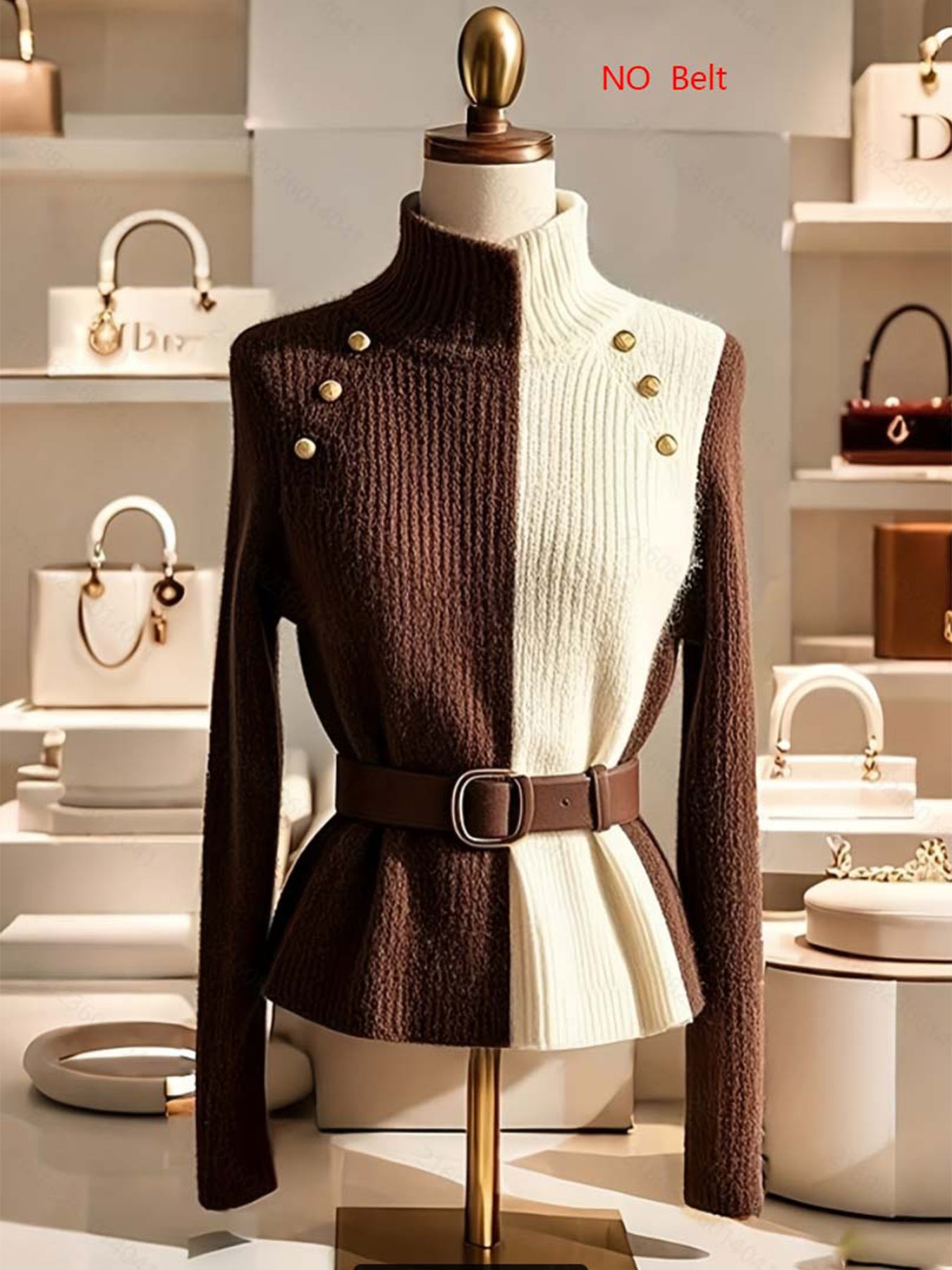 Damen-Strickpullover in Coffee – Klassischer Pullover, S–XL