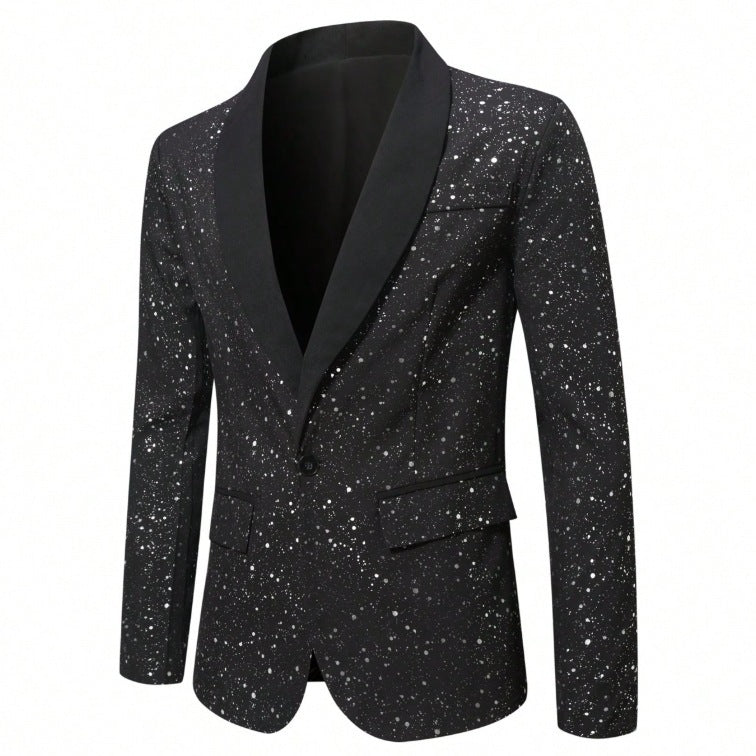 Lässiger, glänzender Herren-Blazer für Bankette, Hochzeiten und Partys