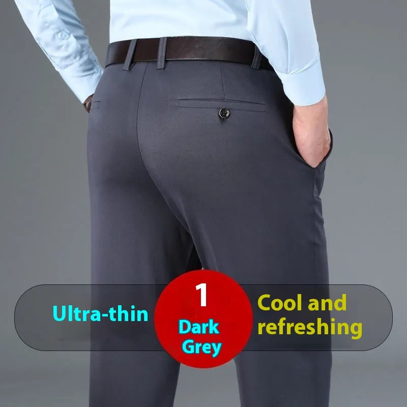 Hochelastische, bügelfreie und knitterarme Business-Casual-Hose für Herren