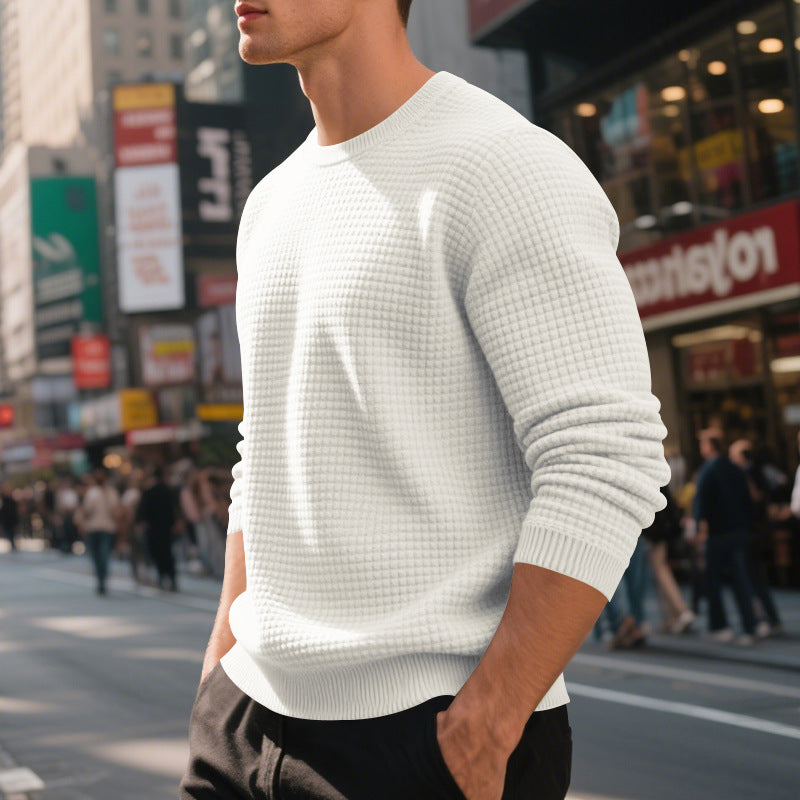 Basic Herren-Pullover ohne Kapuze aus Polyester mit Baumwollfutter