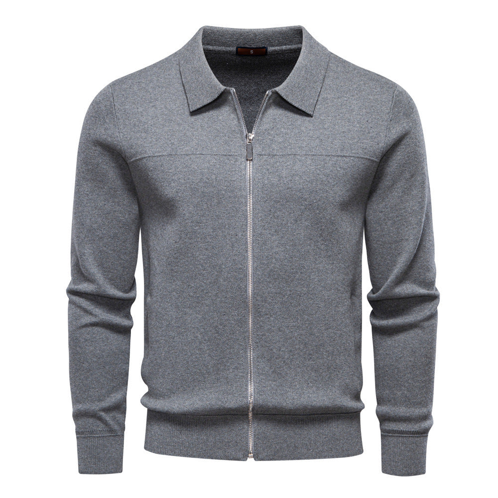 Cardigan Herren-Jacke mit Reißverschluss, Business-Casual-Stil