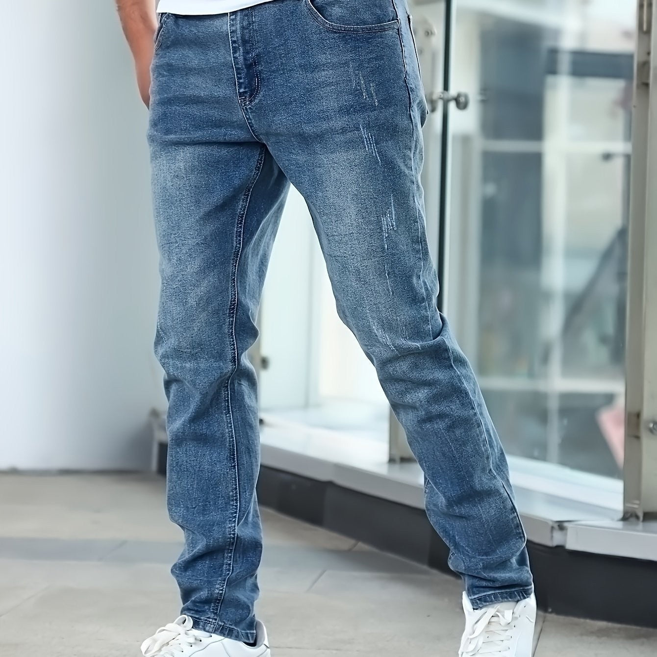 Bequeme Stretch-Freizeithose mit Reißverschluss für Herren