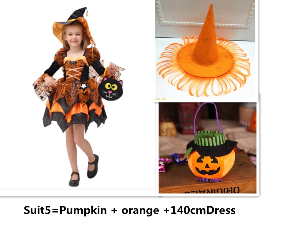Halloween-Kinderkostüm Cosplay Hexenprinzessinnenkleid