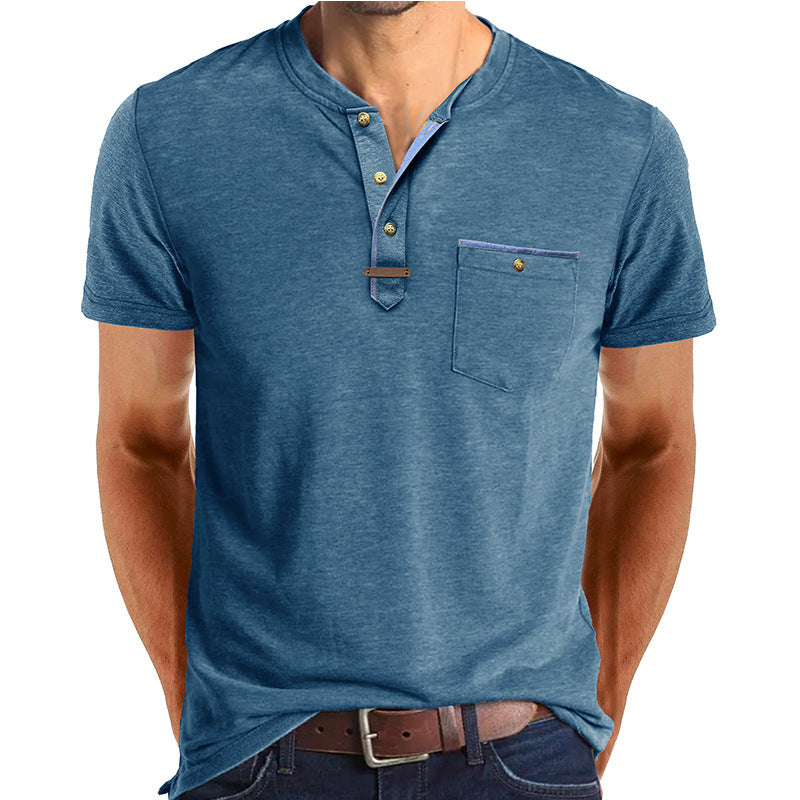 Herren Kurzarmshirt im Henley-Stil