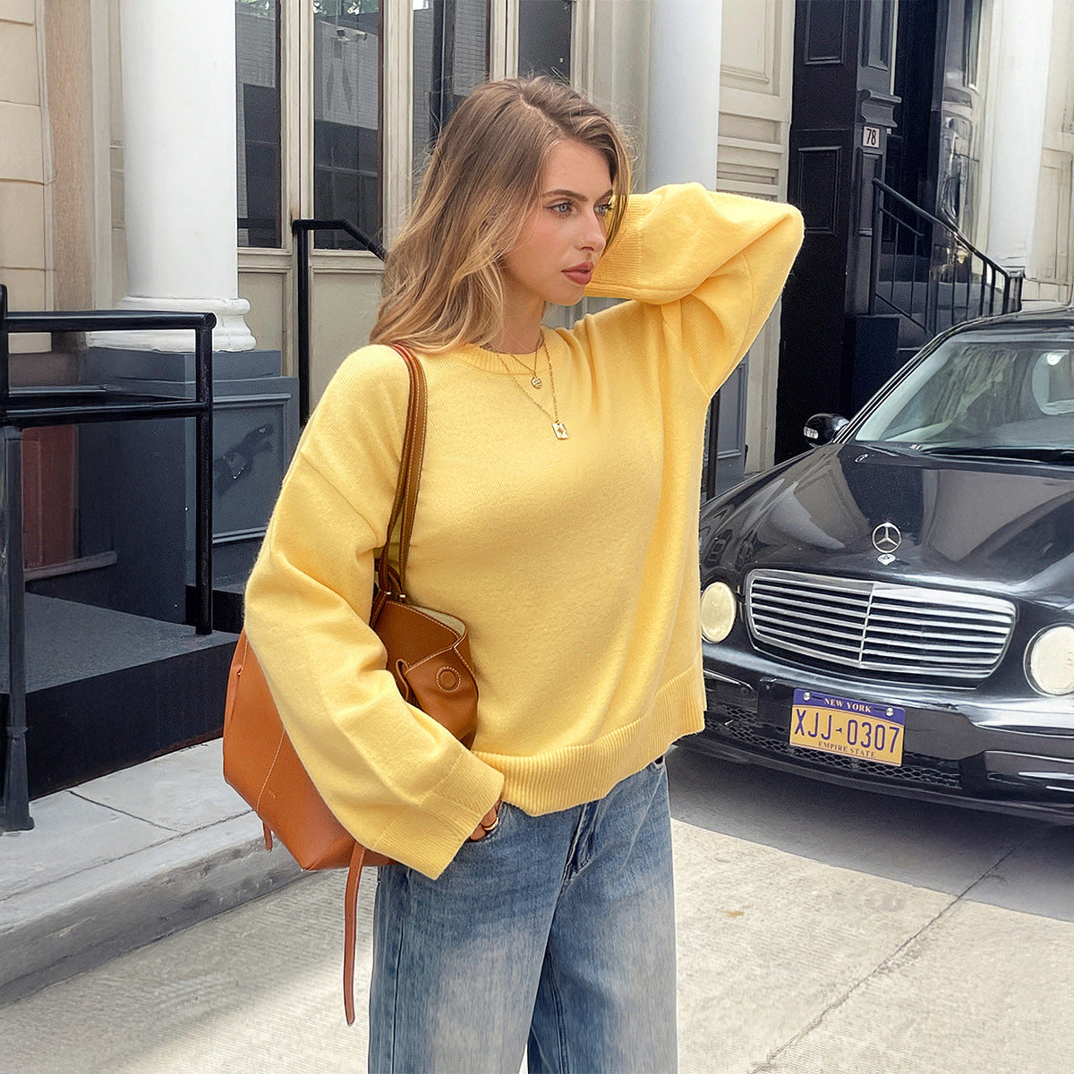 Gemütlicher Damen-Sweater in Wolloptik – Lockere Passform, dickes Material, S–XL, einfarbig