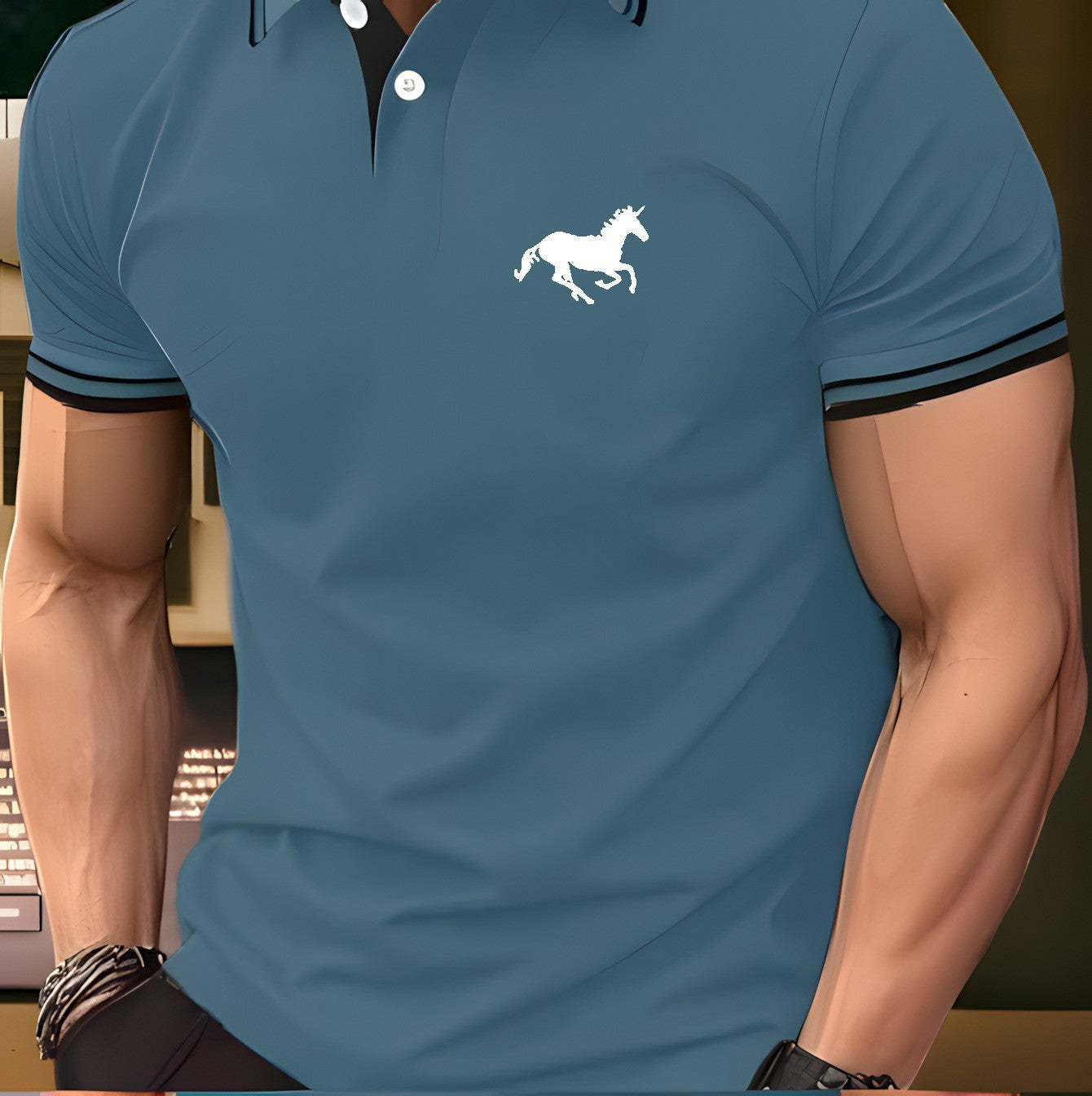 Herren Slim-Fit Streifen-T-Shirt – Leichtes Sommer-Polyester, S–5XL