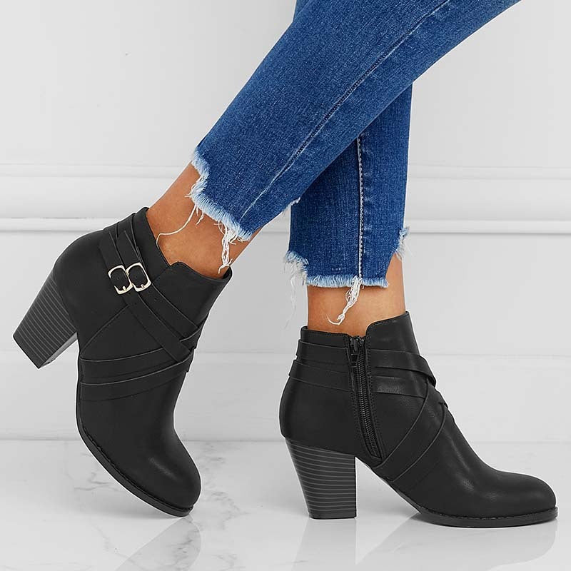 Plateau-Kurzboots für Plus Size – Beinverlängernder Effekt