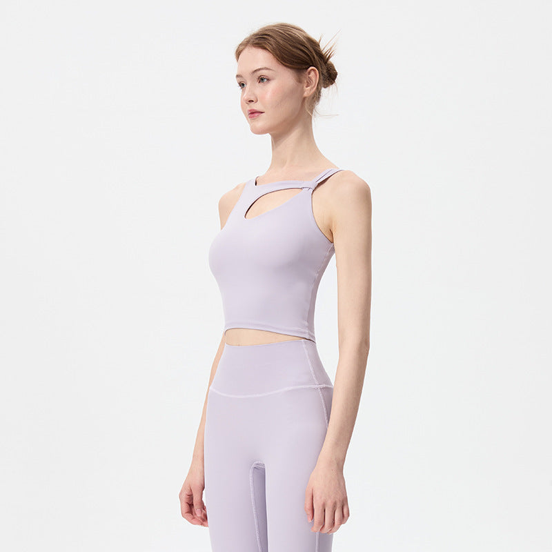 Yoga-Kleidung mit Brustpolster, stoßfestem BH, Fitnessweste