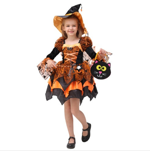 Halloween-Kinderkostüm Cosplay Hexenprinzessinnenkleid