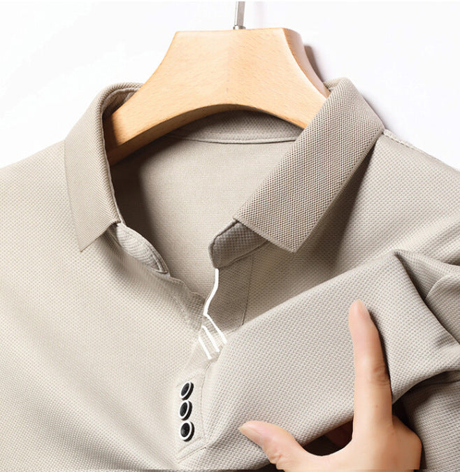 Herren Langarmshirt aus Polyester-Mischfaser – Casual Frühling/Herbst, Unifarben