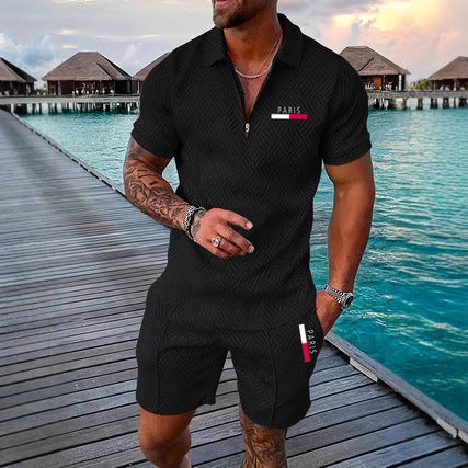 Herren Casual Beach Set – Karomuster Shirt + Shorts