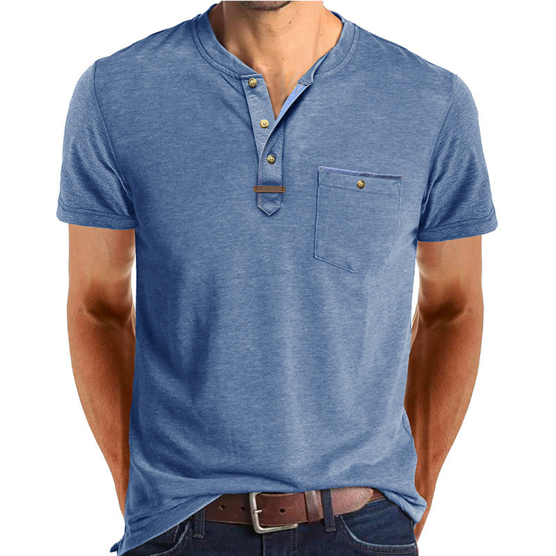 Herren Kurzarmshirt im Henley-Stil