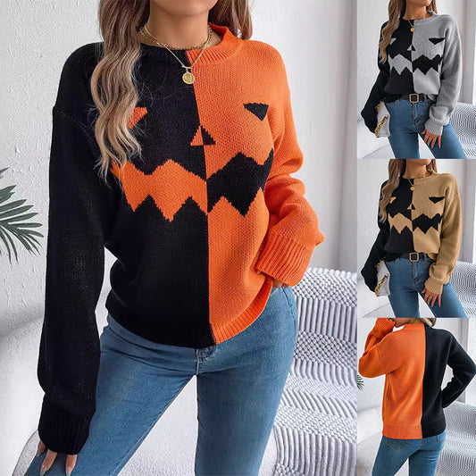 Stylischer Halloween-Knit – Langarm & modisch