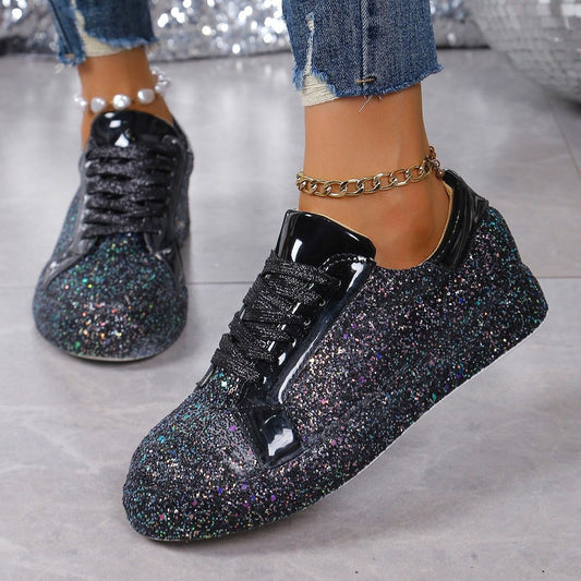 Modische Damen Sneakers – Paillettenlook