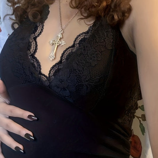 Camisole mit Spitze und Faltenoptik – Damenmode