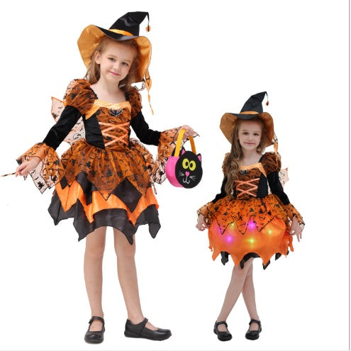 Halloween-Kinderkostüm Cosplay Hexenprinzessinnenkleid