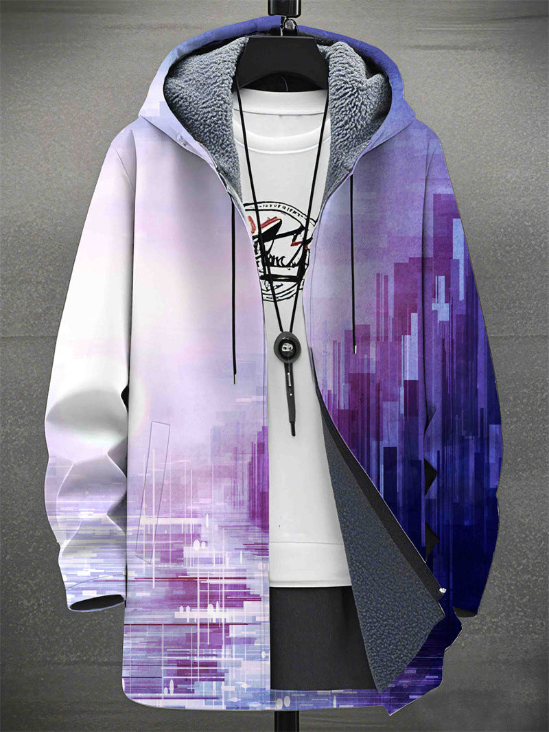 Herren-Freizeitjacke mit Digitaldruck und Samt