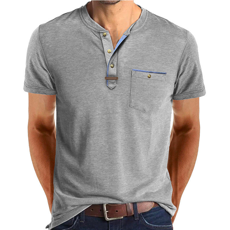 Herren Kurzarmshirt im Henley-Stil