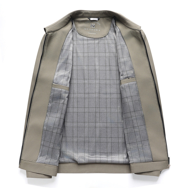 Herren-Freizeitjacke mit Polokragen, einfarbig