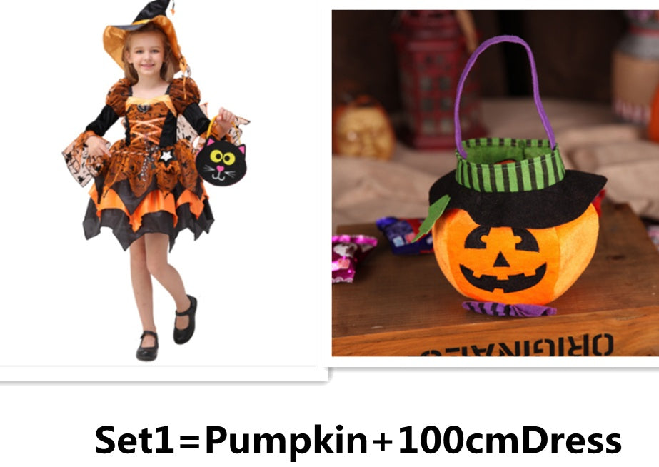 Halloween-Kinderkostüm Cosplay Hexenprinzessinnenkleid