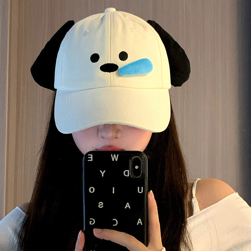 Niedliche Baseballcap mit 3D-Schniefwelpe – Ideal für Outdoor & Fotos