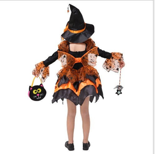 Halloween-Kinderkostüm Cosplay Hexenprinzessinnenkleid