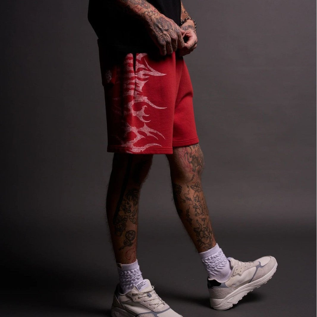 Casual Sportshorts mit Flame-Design