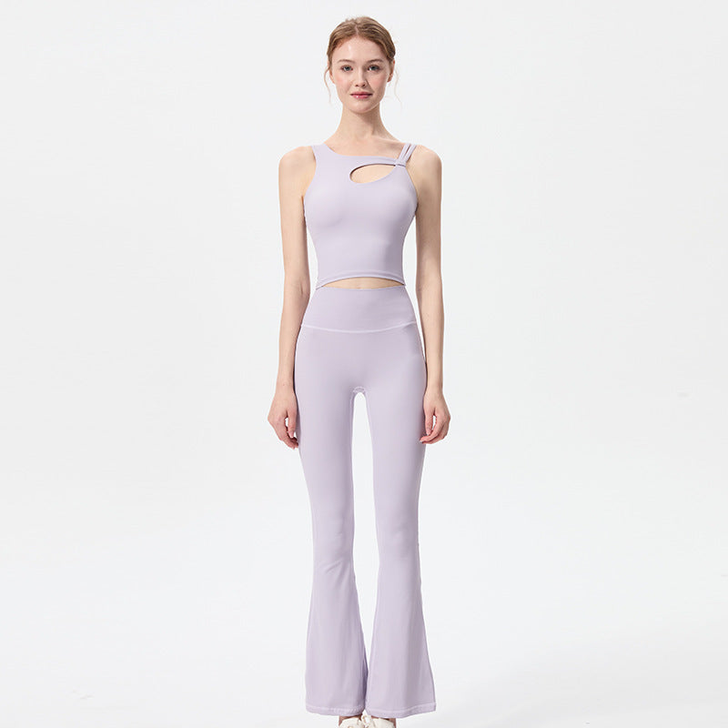 Yoga-Kleidung mit Brustpolster, stoßfestem BH, Fitnessweste