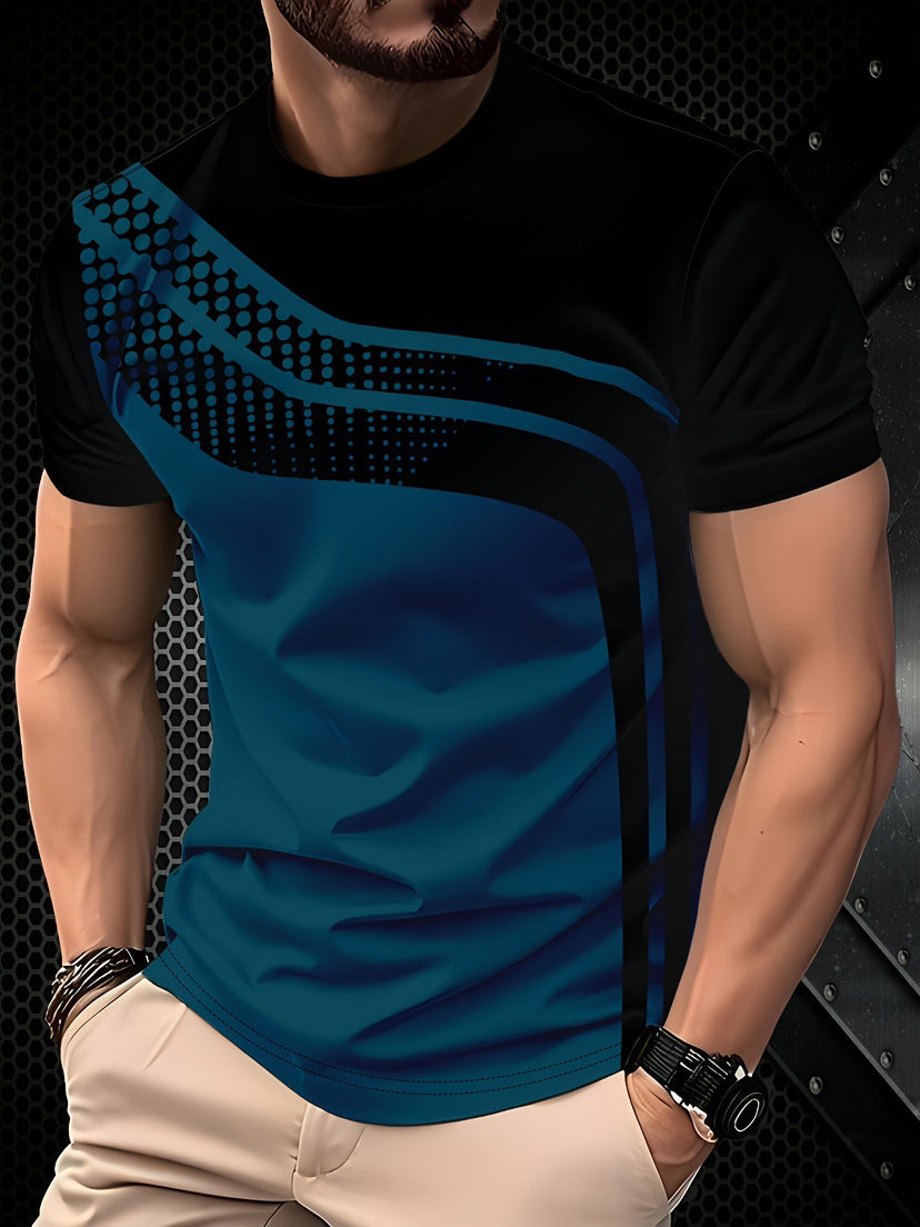 Herren Kurzarm-T-Shirt Business Casual Serie Digitaler 3D-Druck