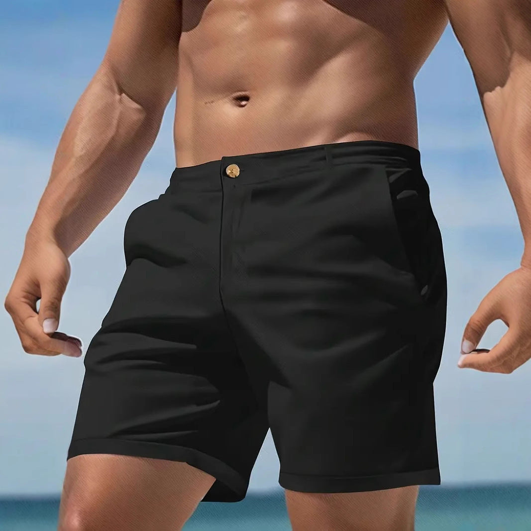 Lässige Herren-Sportshorts im amerikanischen Retro-Stil, einfarbig