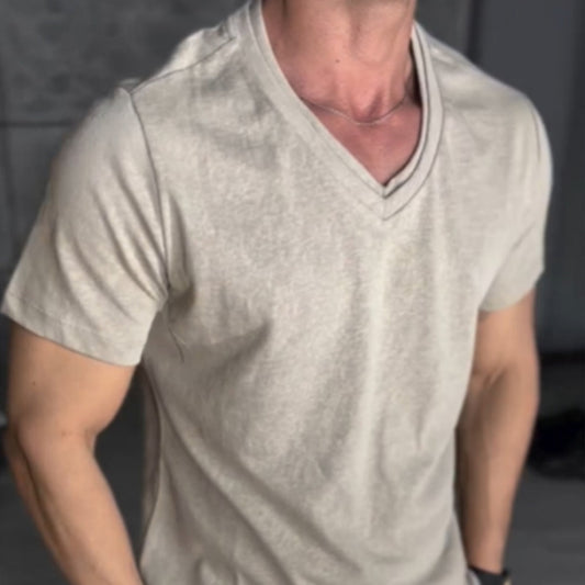 Schlank geschnittenes Basic-T-Shirt aus Baumwolle