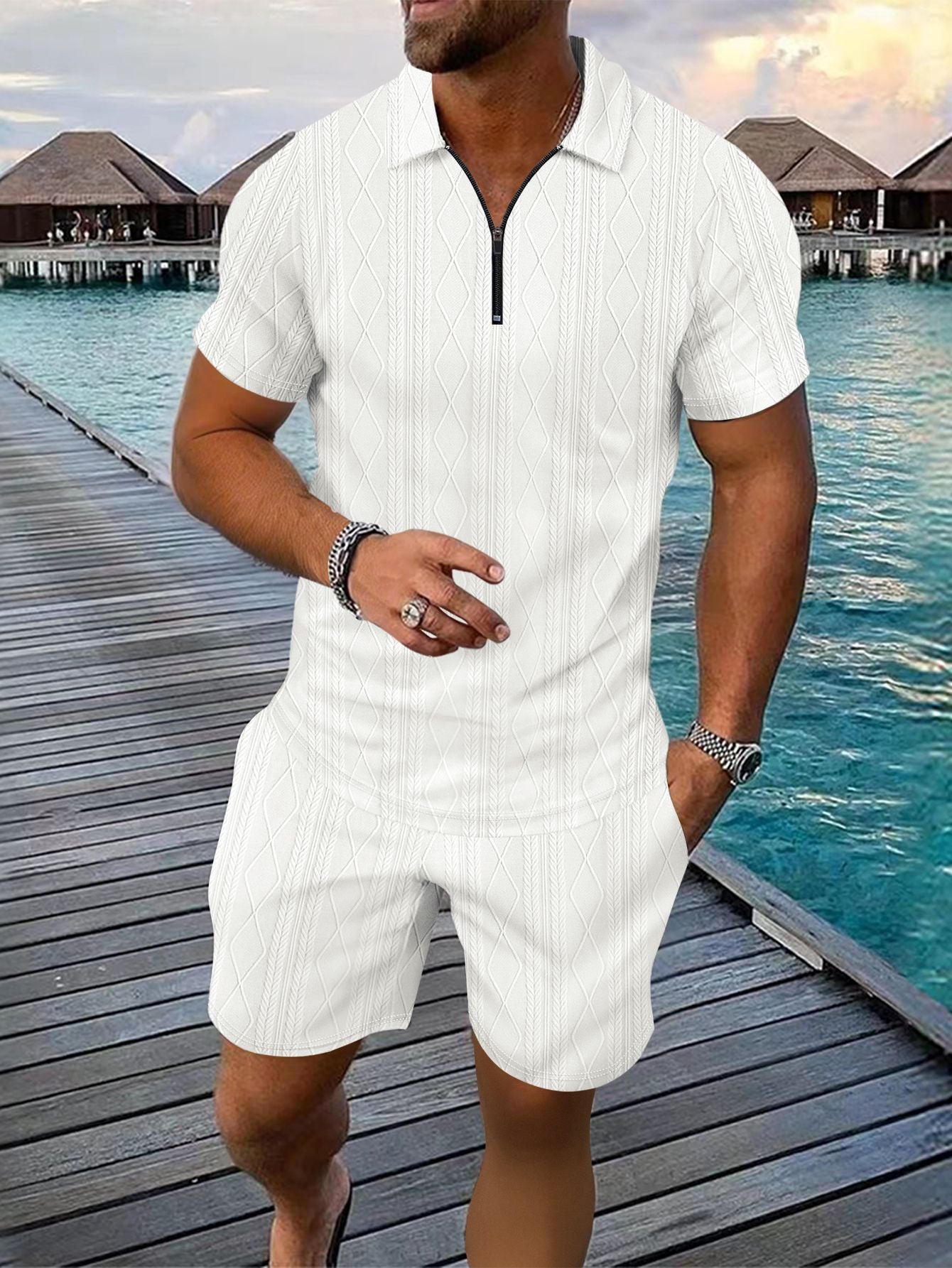 Herren Freizeit-Set – Polo Shirt & Shorts