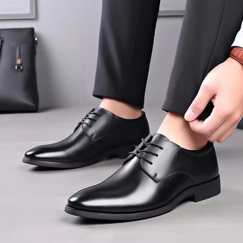 Elegante Spitzschuhe mit Leder-Zehenkappe, Schwarz/Braun, Größen 38–46