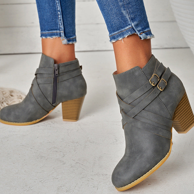 Plateau-Kurzboots für Plus Size – Beinverlängernder Effekt