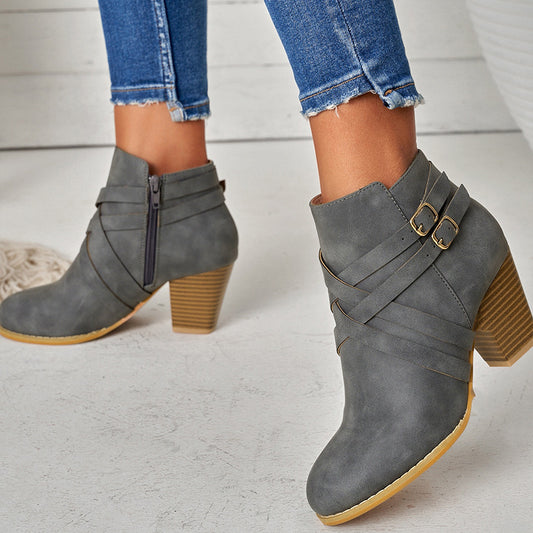 Plateau-Kurzboots für Plus Size – Beinverlängernder Effekt