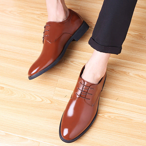 Elegante Spitzschuhe mit Leder-Zehenkappe, Schwarz/Braun, Größen 38–46