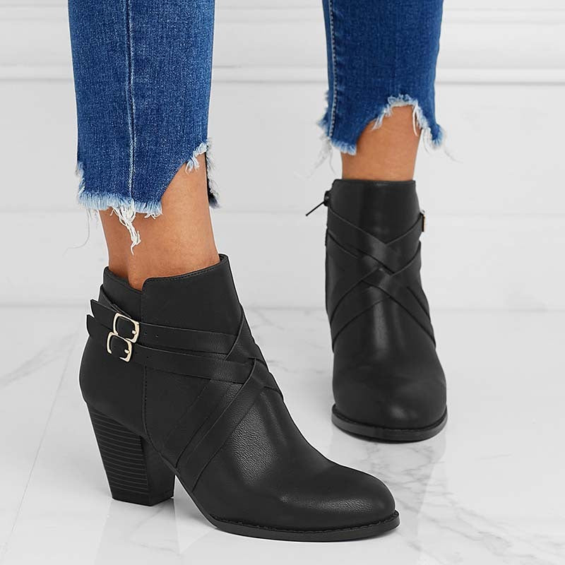 Plateau-Kurzboots für Plus Size – Beinverlängernder Effekt