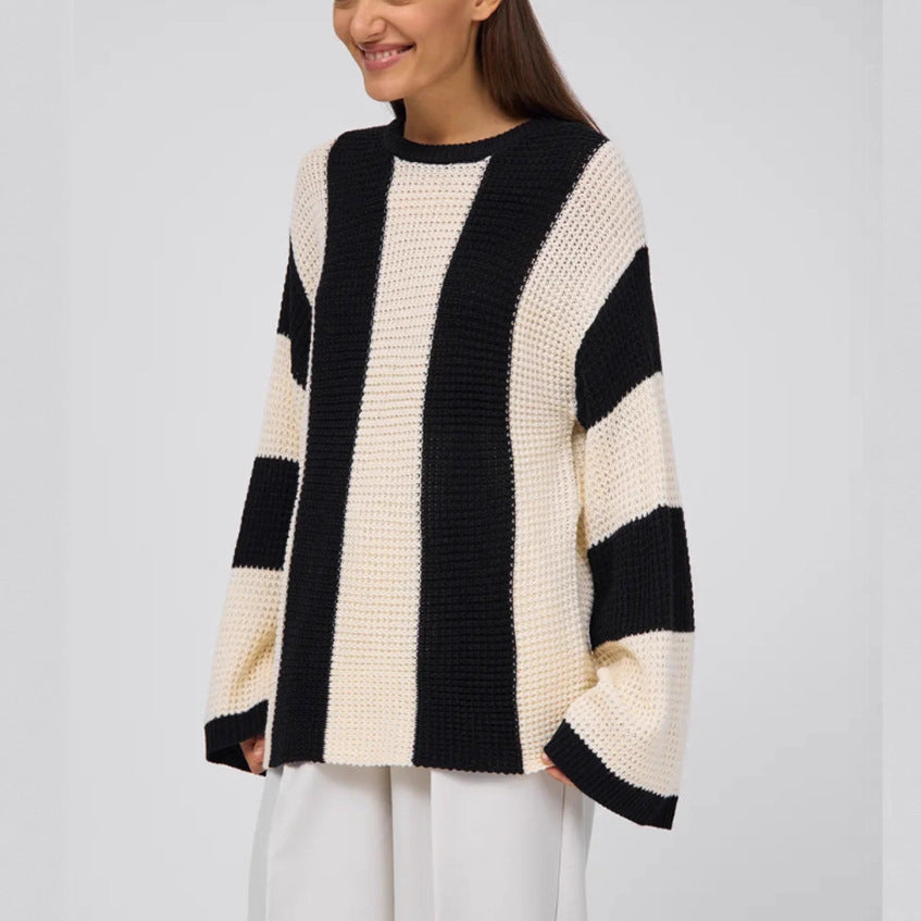 Lässiger, lockerer europäischer und amerikanischer Pullover für Damen