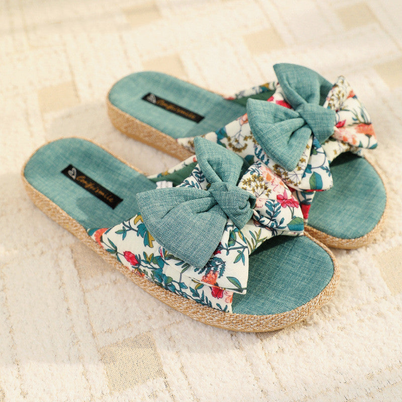 Damen-Leinenpantoffeln für alle Jahreszeiten, rutschfest