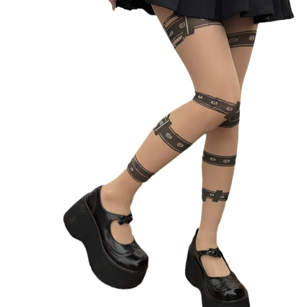 Neue personalisierte Strümpfe für heiße Mädchen, Beinring, Jacquard-Schlankheits-Effekt