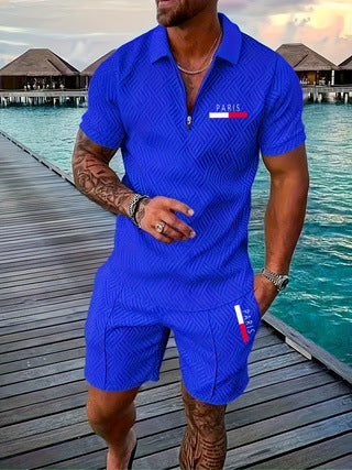 Herren Casual Beach Set – Karomuster Shirt + Shorts