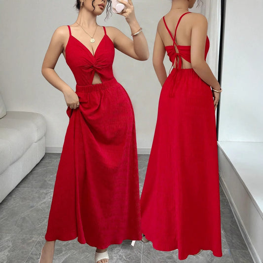 Elegantes rotes Urlaubskleid – Leicht & strandtauglich