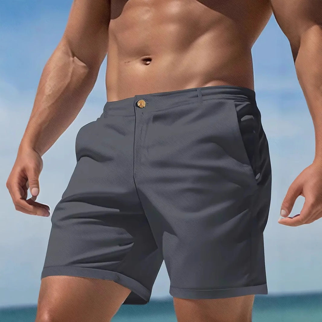 Lässige Herren-Sportshorts im amerikanischen Retro-Stil, einfarbig