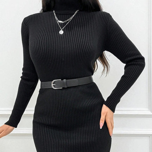 Damen Strickrock – Rollkragen-Design und figurbetont